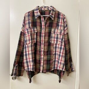 POL plaid oversized small flannel